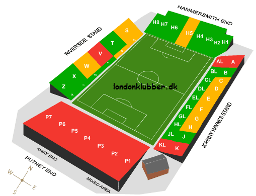 Fulham FC - Craven Cottage - Stadionplan