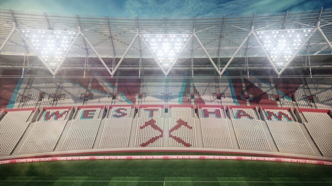 Fodboldrejse til West Ham: Olympiske Stadion - Eastside tribune