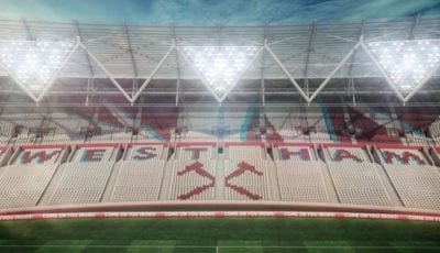 West Ham: Olympiskie Stadion - Eastside tribune Kilde: WHUFC.COM